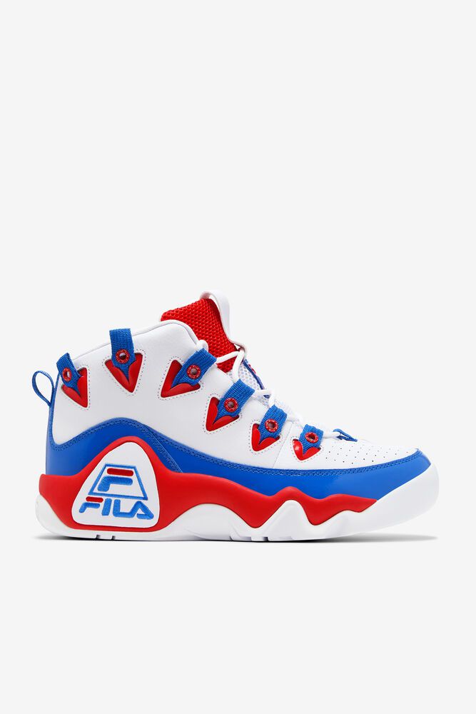 Fila Grant Hill 1 White/Red/Blue Sneakers Mens - NZ 73198-NDWX